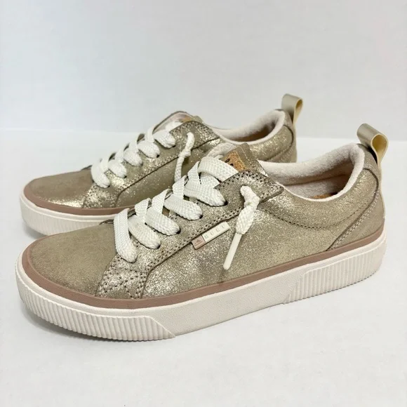 REEF Lay Day Dawn Sneakers Champagne Suede Metallic Gold, Size 9 (EU 40) - Picture 3 of 10